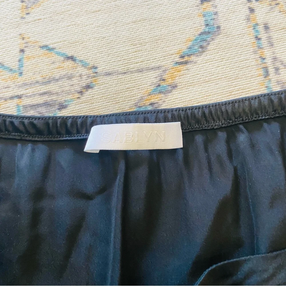 SABLYN Black Silk Mini Skirt